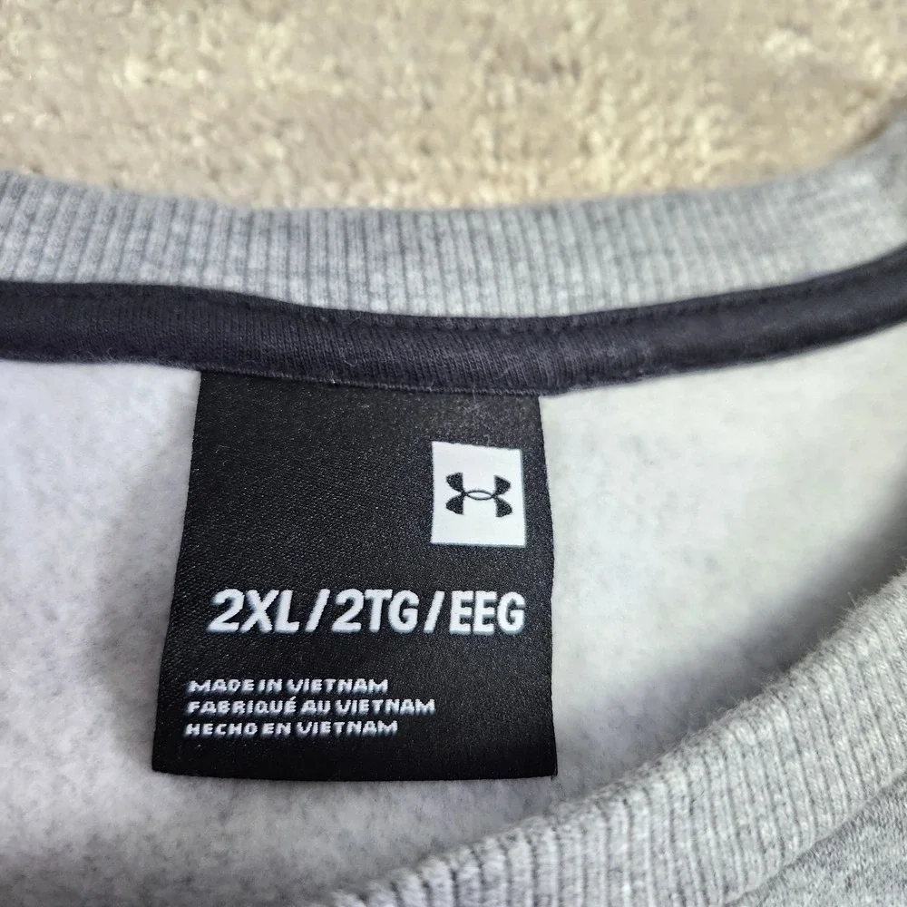 Under Armour Sweatshirt Men XXL Rival Fleece Crewneck Gray‎ Cotton Fleece NEW
